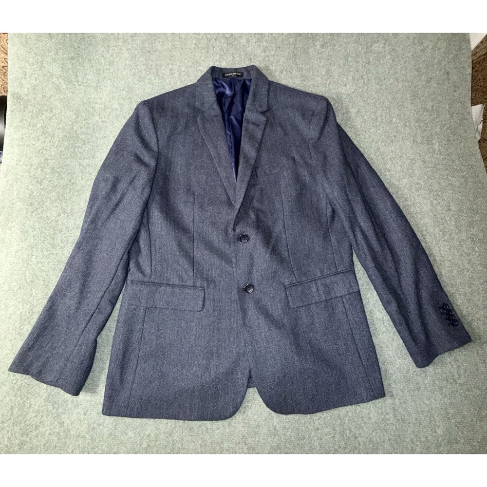 Banana Republic Blazer Jacket Navy Blue Wool Blend Men's Size 42R